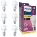 Kit 6 Lâmpadas Led Philips Bulbo 9w Equivale 60w E27 Bivolt