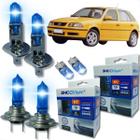 Kit 6 lâmpadas super brancas 8500k farol alto baixo e lanterna h7 h1 t10 duplo foco kit shocklight