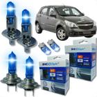 Kit 6 lâmpadas super brancas 8500k farol alto baixo e lanterna h7 h1 t10 duplo foco kit shocklight