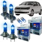 Kit 6 lâmpadas super brancas 8500k farol alto baixo e lanterna h7 h1 t10 duplo foco kit shocklight