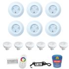 Kit 6 Leds 9w Para Iluminação Piscina 72m² + Módulo + Nichos - 40 Graus de Sol