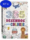 Kit 6 Livro 365 Desenhos Para Colorir (Colorido)