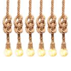 Kit 6 Luminária Pendente Design Rustico Retrô Corda Sisal