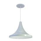 Kit 6 Luminária Pendente Tailandesa Com Interior Branco Brilho Com Fiação 110/220v