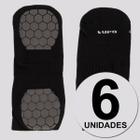 Kit 6 Meias Lupo Performance Antiderrapante Preta