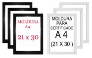 Kit 6 Molduras A4 21 X 30 Com Vidro / 3 Pretas E 3 Brancas