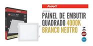 Kit 6 Painel Plafon Embutir Led 24w Quadrado Avant 4000k