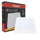 Kit 6 Painel Plafon Quadrado Sobrepor 12w Branco Quente 3000k - Avant