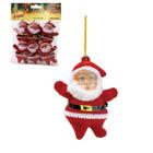 Kit 6 Papai Noel Para Enfeites Natalinos 6,5cm - Vermelho - Casa Bonita