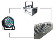 Kit 6 par led 36w de 1w dmx 512 maquina de fumaça 1200w