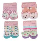 Kit 6 Par Meia Sapatinho Bebe Infantil Menina Menino Antiderrapante