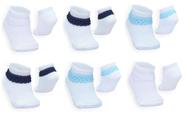 kit 6 Pares Meia Bebe Recém Nascido 0 a 6 Meses Menina Menino Feminina Masculina