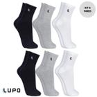 Kit 6 Pares Meia Meias Lupo Algodão Cano Médio Longo Alto Masculina Masculino Media Original 3245