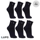 Kit 6 Pares Meia Meias Lupo Algodão Cano Médio Longo Alto Masculina Masculino Media Original 3245