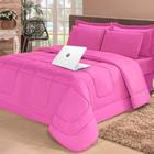 Kit 6 pças Jogo de Cama Afável Microfibra Casa Dona Original Rosa