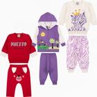 Kit 6 Peça Moletom Infantil Menina Roupa Bebê Inverno 1 2 3