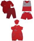 Kit 6 Peças Camiseta Macacão Body Calça Recém-nascido Menino