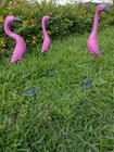 KIT 6 Peças de Flamingos Enfeites e Decorações para Jardim