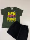 Kit 6 Peças de Roupas Infantil MENINO 3 Camisetas+3 Bermudas