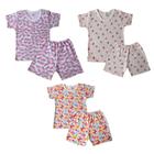 Kit 6 Peças - Pijama 1 / 2 / 3 Anos - 3 Camiseta E 3 Short