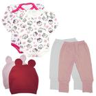 Kit 6 Peças Roupinhas de Bebê Body Longo Mijão Touca Inverno