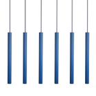 Kit 6 Pendente Luminária Tubo Azul 50 Cm