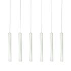 Kit 6 Pendente Luminária Tubo Branco 30 Cm