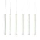 Kit 6 Pendente Luminária Tubo Branco 40 Cm