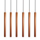 Kit 6 Pendente Luminária Tubo Cobre 50 Cm - AZ Casa Decor