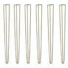 Kit 6 Pés de Metal 90 CM Hairpin Legs Aparador e Mesa de Canto Dourado G41