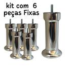 KIT 6 PÉS PARA CAMA BOX ou BAÚ CASAL- FIXOS CROMADO