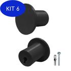 Kit 6 Pino Suporte Pendurador Espelho Adnet Parede Decoração Preto