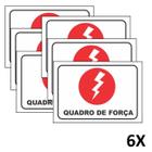 Kit 6 Placa Sinalização Portas Quadro de Força 19,5cmx14cm