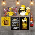 Kit 6 Placas Decorativas Cervejas Frases Bebidas Churrasco