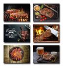 Kit 6 Placas Decorativas Mdf Churrasco Churrasqueira Bar