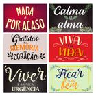 Kit 6 Placas Quadros Decorativo Frases Motivacional 20x13 cm