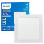 Kit 6 Plafon Quadrado Embutir 12w Philips Branco Neutro 4000K