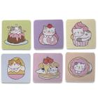 Kit 6 Porta Copos Gatinho Kawaii Doces Cozinha Criativa Geek