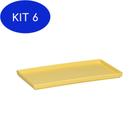 Kit 6 Prato Square Vemplast 13,5X27 Tendências Amarelo