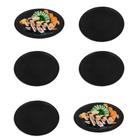 Kit 6 Pratos 25cm Raso em Melamina/Plastico Preto para Sushi Bestfer