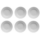 Kit 6 Pratos Fundos de Jantar 23cm Porcelana Branco Germer D