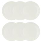 Kit 6 Pratos para Sobremesa de Porcelana Clean Branco 20cm