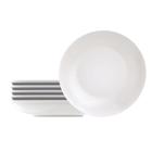 Kit 6 Pratos Porcelana Branco Fundo Sopa Tramontina 21Cm