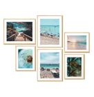 Kit 6 Quadros Decorativos Paisagem Praia Natureza Azul