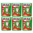 Kit 6 Ração para Gatos KiteKat Adulto Sabor Carne 70g