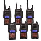 Kit 6 Radio Comunicador Walk Talk Baofeng UV9R Longo Alcance Dual Band a Prova dágua 10w
