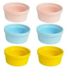 Kit 6 Ramekin Cerâmica Colorido 50ml Molheira Potinho