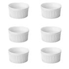 Kit 6 Ramekin Pote Tigela Cerâmica Canelado Molheira 125ml