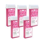 Kit 6 Refil Ceras para Depilação Roll On Quente Rosa Mel Depilatória 100g Depilflax