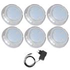 Kit 6 Refletor Hiper Led 6W Branco Policarbonato + Fonte 3A